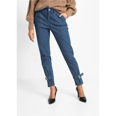 Rainbow Buckle Boyfriend Jeans Womens Stretch Blue Stone Leg 27" Size 12 - Image 1 of 4