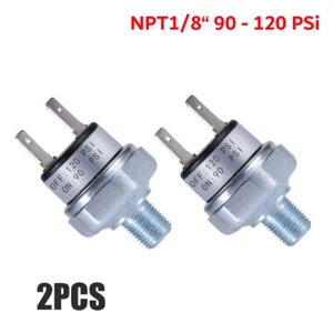 2PCS Air Pressure Switch 90-120 PSI Pressure Switch 1/8"-27 NPT DC 24V 12V - Picture 1 of 5