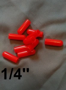 RED (10) round rubber vacuum dust cap thread protector pipe cover 1/4 I.D.*r - Picture 1 of 5
