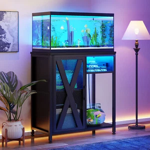 20-29 Gallon Metal Aquarium Stand Fish Tank Stand Storage Cabinet w/Power Outlet - Picture 1 of 15