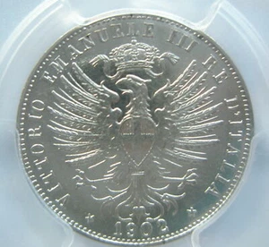 ITALY 25 centesimi 1902 Rome PCGS AU 58 Scarce UNC Nickel Eagle Crown Graded - Picture 1 of 3