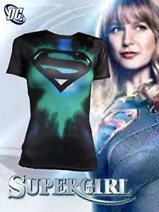 ¡NUEVO! CAMISA SUPERGIRL DE MUJER NEGRA/AZUL VERDE AZULADO SHRT SLEV COMPRES TALLA (US S- XL) (INT XL-4XL) - Imagen 1 de 9