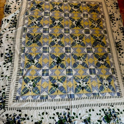 "Colcha Waverly Sweet Violet & Ivy/Claires Check Patchwork 96x80"" LEER Foto 1 de 4