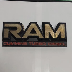 Dodge Cummins Turbo Diesel Ram Fender Emblem Badge OEM D250 D350 Genuine 89-90 - Bild 1 von 4