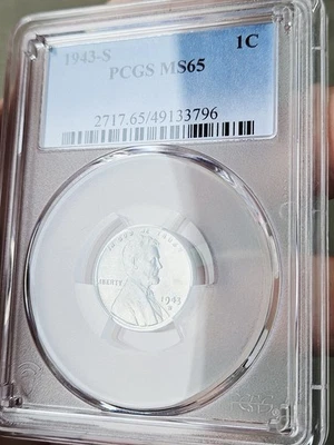 1943-S PCGS MS65 Lincoln Steel Wheat Cent #3796 - Image 1 of 4