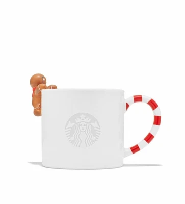 2025 New Christmas Starbucks® Mug White Gingerbread Peep 12oz/355ml - Image 1 of 2