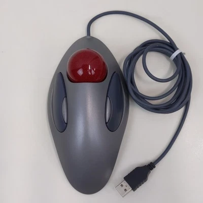 Logitech Marble Mouse USB TBC21 Gray Ergonomic Trackball Wired Desktop PC Home - Image 1 of 4