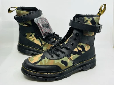 Botas de combate DR MARTENS negras/caqui/olivas camuflaje peines tecnología talla 9 EE. UU. Foto 1 de 4
