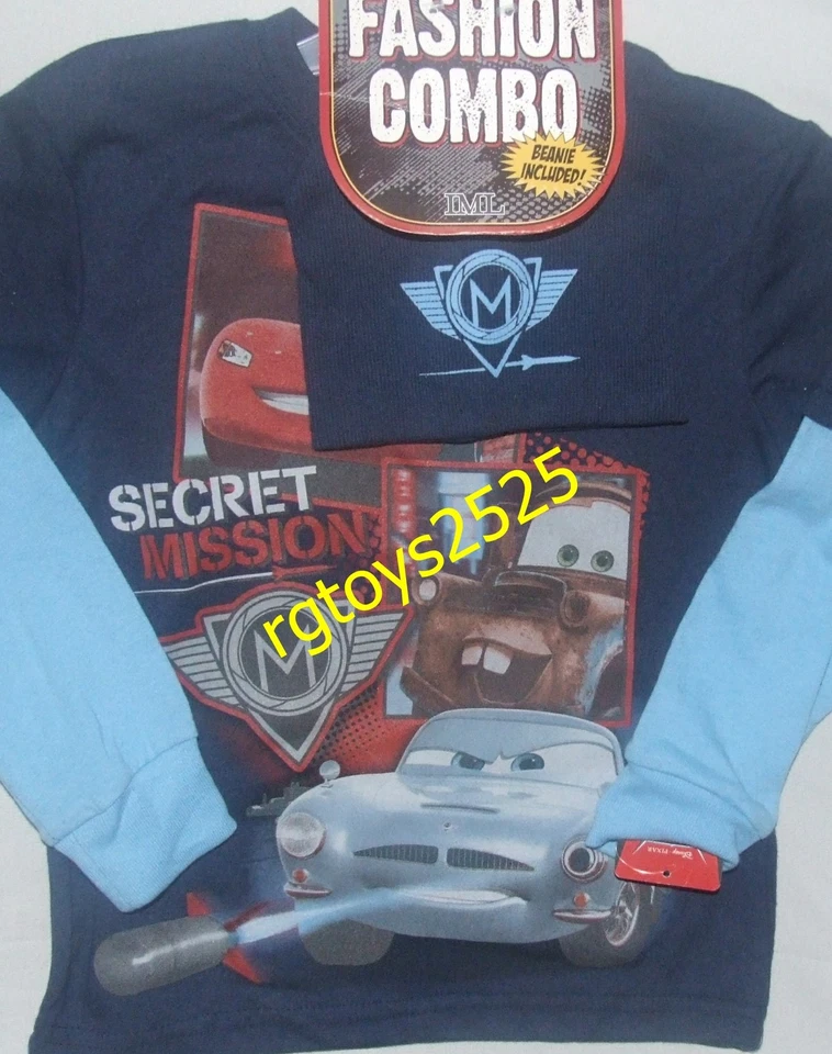 Camiseta Disney Cars Lightning McQueen Manga Larga 4-5 XS Niño Nueva con Gorro  Foto 1 de 1