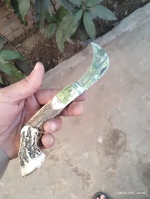 CABALLO ANTIGUO PERSONALIZADO PLEGABLE CUCHILLO ESPEJO PULIDO CON FUNDA Foto 1 de 4