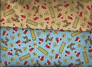 QT ~ Tonka Construction Mini Print signs ~ U PICK 100% Cotton Quilt Fabric BTY - Picture 1 of 3
