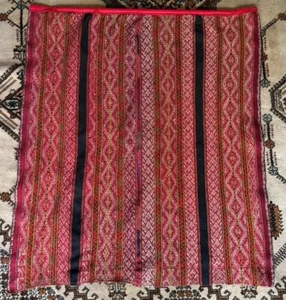 Manta textil peruana vintage lana multicolor hecha a mano antigua - Imagen 1 de 10