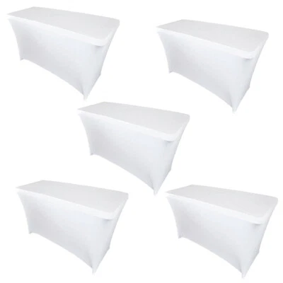 Spandex Fitted Tablecloth Rectangular Stretch Table Cover for Wedding Party - Image 1 of 4