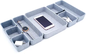Drawer Organizers Tray Felt Storage Bins Office Desk Draw Dividers Sleek Mini... - Picture 1 of 1