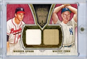 2012 Topps Five Star Warren Spahn Whitey Ford Dual Legends Patch Relic /10 HOF - Picture 1 of 2
