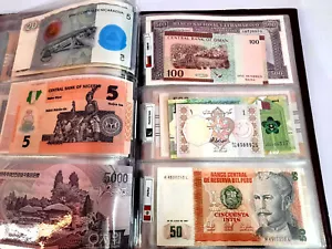 Premier Currency Album + 60 PCS Different Countries Foreign World Banknotes UNC - Picture 1 of 4