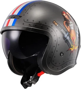 NEW LS2 Open Face Spitfire Motorcycle Street Helmet Brushed Alloy Size Small - Picture 1 of 6