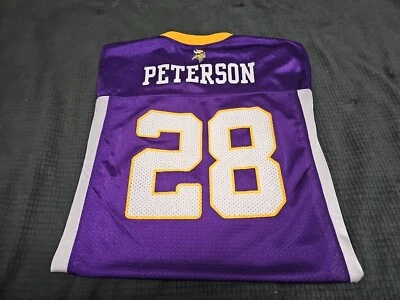 Adrian Peterson #28 Minnesota Vikings Purple Mesh Jersey SZ Y/L- Women's Small  - Image 1 of 4