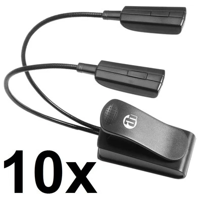 10 x 2-fach LED Schwanenhals Lampe Klemmlampe Leselampe Leuchte incl. Batterien - Bild 1 von 4