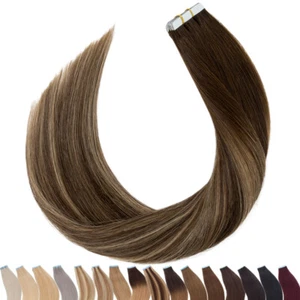 Extensiones de cabello humano gruesas Real Cinta Remy en Piel Trama Cabeza Completa Ombre 80 PIEZAS - Imagen 1 de 72