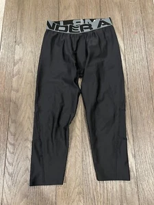 Boys Under Armour 3/4 Running Compression Pants Tights M Black - Picture 1 of 1
