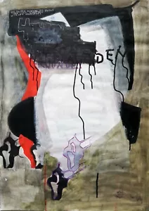 GABY BERGMANN - Unikat - auf Papier gemalt - 82 x 59 cm - Bild 1 von 3