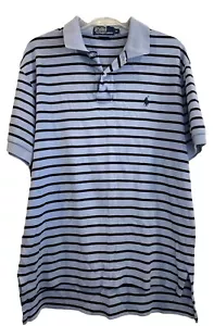 Ralph Lauren Polo Men’s Blue Striped Shirt Size Medium - Picture 1 of 8