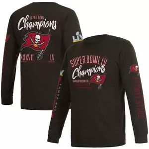 Tampa Bay Buccaneers 2-Time Super Bowl Champions Long Sleeve T-Shirt-Char Gray - Picture 1 of 3