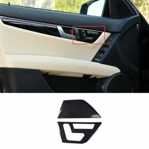 For Benz C-Class W204 2007-2014 Carbon Fiber Seat Adjustment Button Cover Decor - Imagen 1 de 5