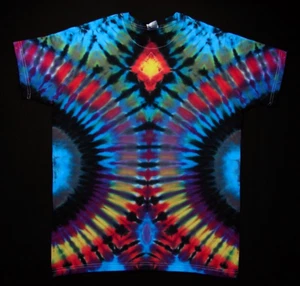 T-Shirt Gr. M kurzarm handgefärbt Hippie Tie dye Batik Flower Power Goa NEU - Bild 1 von 2