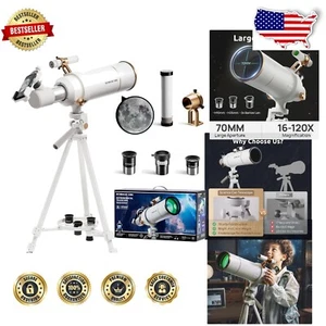 Beginner-Friendly 70mm Telescope with Adjustable Tripod & Phone Adapter - Picture 1 of 9