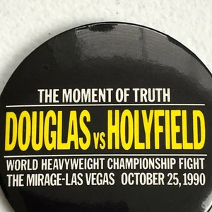 Vtg 1990 Holyfield Douglas World Heavy Weight Championship Fight Pinback Button - Picture 1 of 4