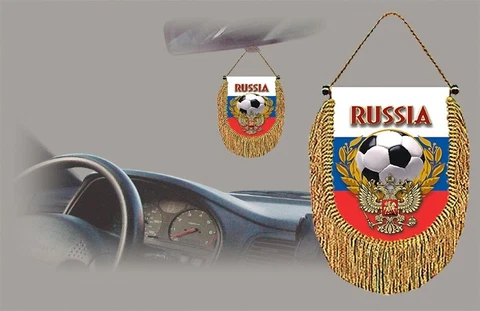 RUSSIA SOCCER FLAG CAR MINI BANNER, PENNANT Cover