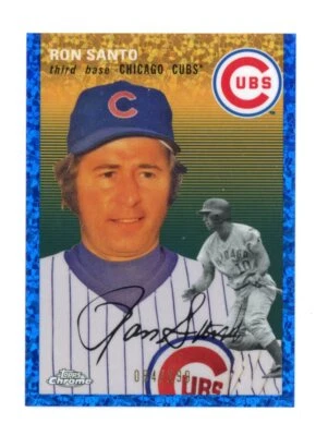 2023 Topps Chrome Platinum Ron Santo Blue Mini-Diamond Refractor #/199 - Image 1 of 2