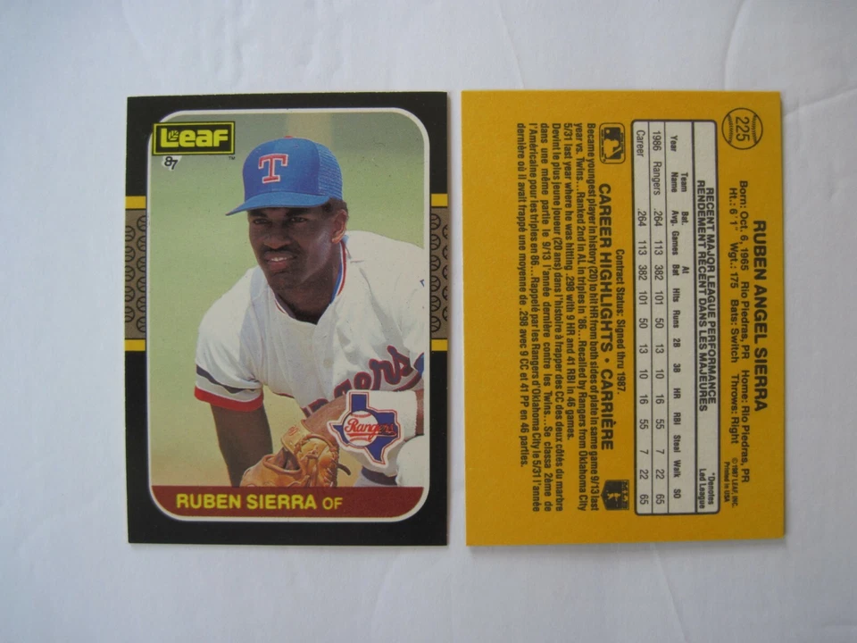 RUBEN SIERRA CARDS Your Pick TOPPS Fleer Donruss Leaf Score 1987 Rookie to 1997 - Image 1 of 1