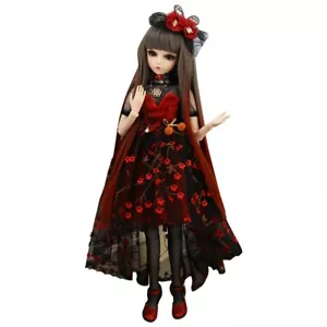 60cm 1/3 Ball Jointed BJD Doll + Face Makeup + Changeable Eyes + Wigs B-Day Gift - Picture 1 of 7