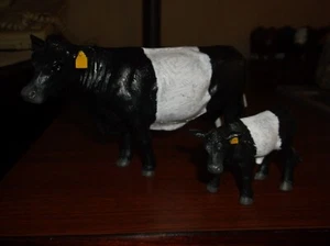 LITTLE BUSTER COW CALF PAIR BLACK BELTED - Picture 1 of 1