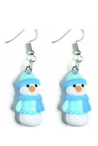 Christmas 3D Cartoon Snowman Earrings - Picture 1 of 6
