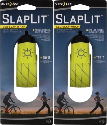 Nite Ize SlapLit LED Slap Wrap - LED amarillo neón/rojo (paquete de 2) Foto 1 de 4