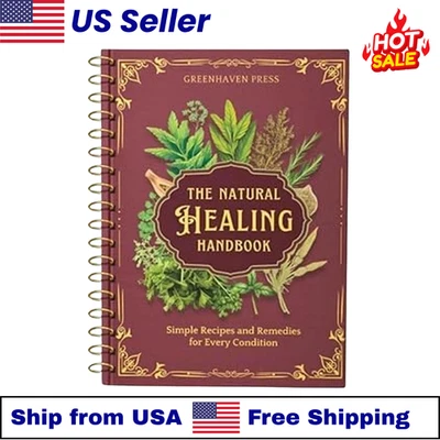 The Natural Healing Handbook Spiral Herbal Remedies Wellness Recipes Guide Gift - Image 1 of 4