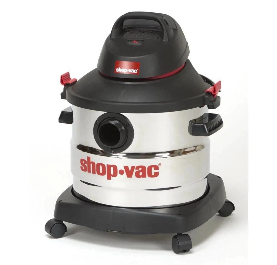 Aspiradora en húmedo/seco Shop Aspiradora 8 galones 6,0 pico Hp acero inoxidable Foto 1 de 4