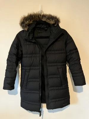 Marmot Kids 女孩 Montreaux II 大衣羽绒派克大衣连帽人造毛皮黑色中号 8-10 — 第 1/4 张图片