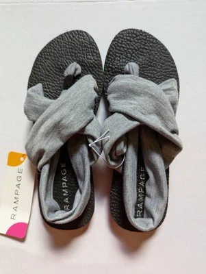 NUEVO CON ETIQUETAS Sandalias Rampage Yoga Mat Sling Para Mujer Talla 9 Gris Jersey Correas Cómodas Foto 1 de 2