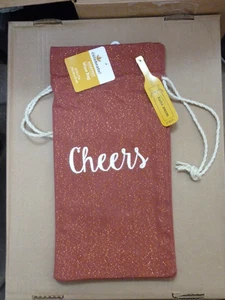 Cheers Sparkling Red with Gold Letters Wine Bag NWT - Picture 1 of 2