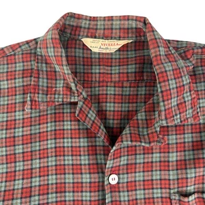 Viyella H.A. Camisa de franela a cuadros & E. Smith para hombre grande de lana años 50 cuello bucle de colección - Imagen 1 de 9