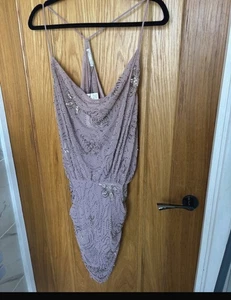Zara Pink Bead And Sequin Racerback Dress Size Medium/ M Brand New With Tags - Picture 1 of 8