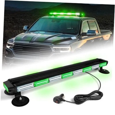 34inch 166 LED Emergency Rooftop Strobe Lights Bar Flashing #04 Green/White - Image 1 of 4