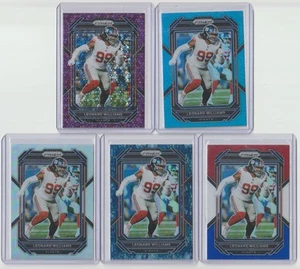 Lote de tarjetas refractor Prizm Leonard Williams 2022 / camuflaje / discoteca púrpura sin acurrucarse - Imagen 1 de 1