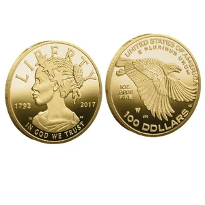 1792-2017 Antique US 100 Dollar Coin, Liberty Coin Souvenir Replica for Colle... - Picture 1 of 3