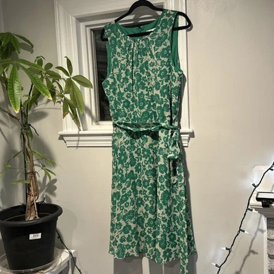 Eliza J Green Floral Tank Dress Size 16W - Image 1 of 4
